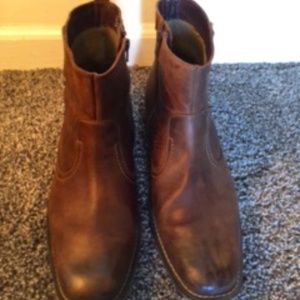 Brown Clarks Side Zip Boots